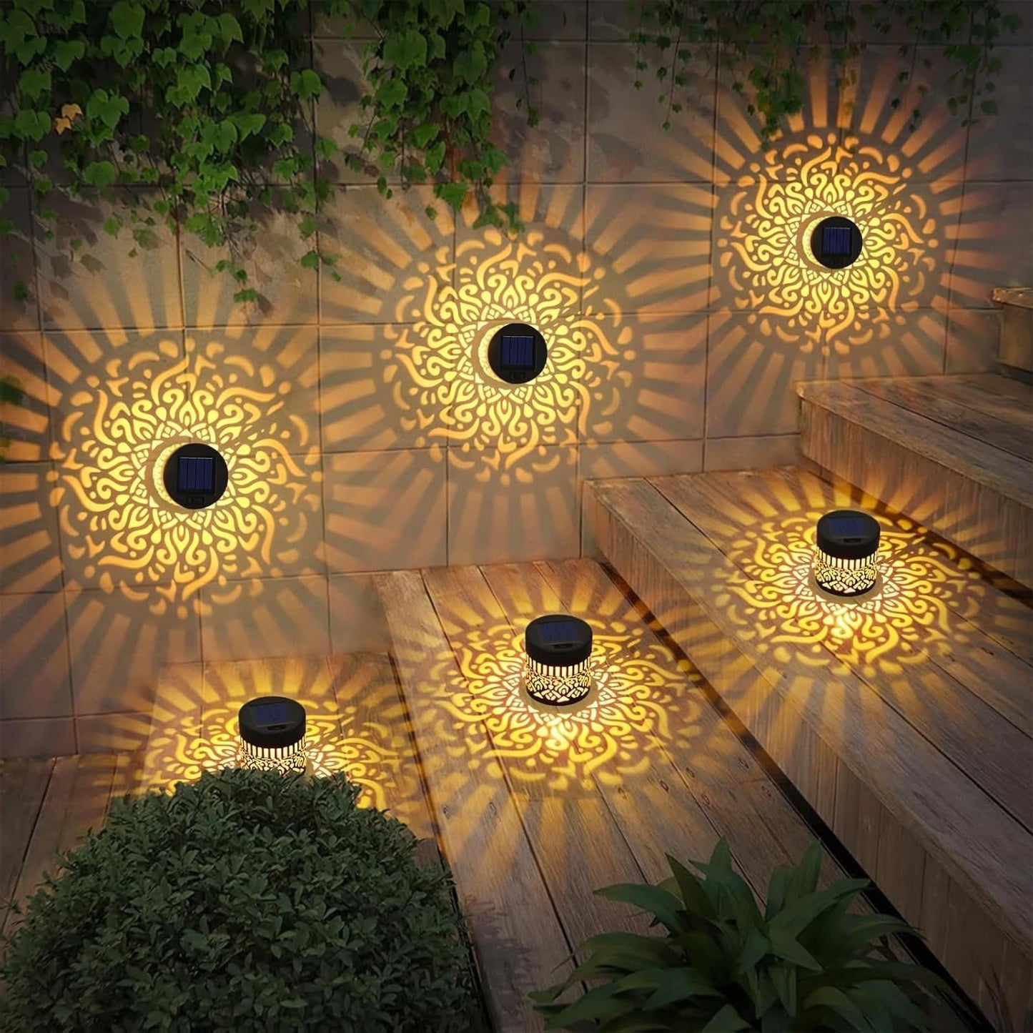 Solar-powered Outdoor Wall Light Projector