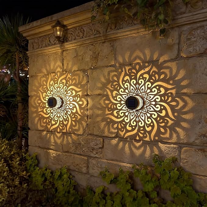 Solar-powered Outdoor Wall Light Projector